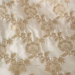 MUFFLY Floral Woven Design Zari Pure Silk Unstitched Dress Material image 3