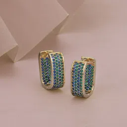 Carlton London Premium Gold-Plated CZ Oval Ear Cuffs image 1