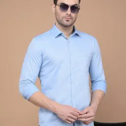 Crimsoune Club Blue Cotton Slim Fit Shirt-picture-35
