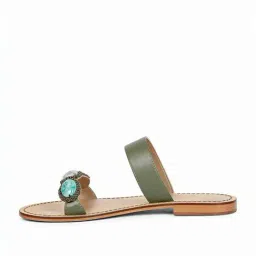 Saint G Women's Adorned Olive Casual Sandals image 3
