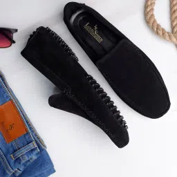 Louis Stitch Men's Black Casual Loafers image 1