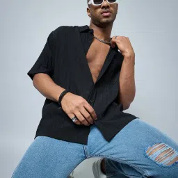 CHIMPAAANZEE Black Loose Fit Oversized Shirt image 1