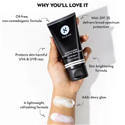 SUGAR Cosmetics Bling Leader Illuminating SPF35 Sunscreen 01 Gold Diggin - 50 gm image 5