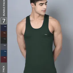 Dollar Bigboss Assorted Cotton Regular Fit Vest - Pack Of 7 image 1