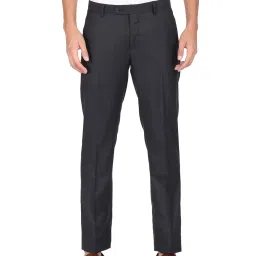 Arrow Blue Regular Fit Texture Trousers image 1