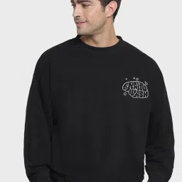 Bewakoof Black Relaxed Fit Printed Sweatshirt image 1