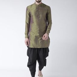 DEYANN Men Green & Black Solid Kurta with Patiala-picture-19