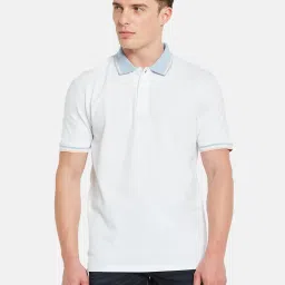 Octave White Regular Fit Polo T-Shirt image 1