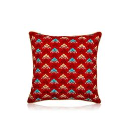 Home4U Zia Red & Blue Cotton Cushion Cover - Set of 1-picture-33