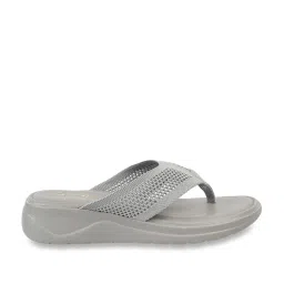 Catwalk Women's Grey Wedge Flip Flops image 1