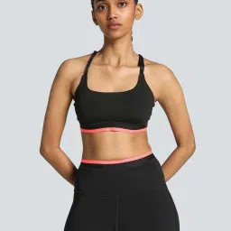 Puma Black Logo Print Sports Bra image 1
