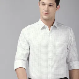 Arrow Manhattan Slim Fit Checked Pure Cotton Formal Shirt-picture-39