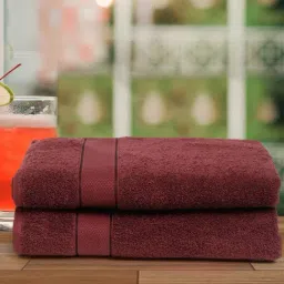 Creeva Wine 525 GSM Cotton Bath Towel Set of 2-picture-46