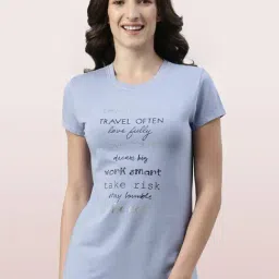 Enamor Powder Blue Printed T-Shirt-picture-15