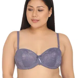 Curvy Love Purple Under-Wired Padded Balconette Bra-picture-20