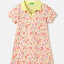 United Colors of Benetton Kids Multicolor Floral Print A-Line Dress image 1