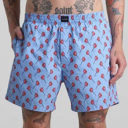 Jack & Jones Blue Cotton Regular Fit Printed Boxers image 1
