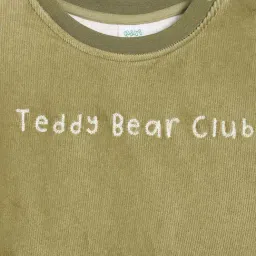 Miniklub Boys Olive Cotton Embroidered Sweatshirt image 4