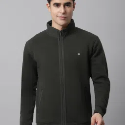 Cantabil Dark Olive Regular Fit Mock Collar Jacket image 1