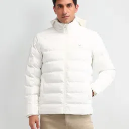 Arrow Sport White Regular Fit Quilted Hooded Jacket image 1