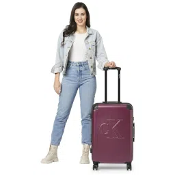 Calvin Klein Lina Berry Textured Hard Cabin Trolley Bag - 68 cm image 1