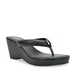 Rocia by Regal Women's Black Thong Sandals image 1