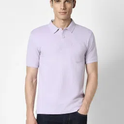 Peter England Purple Regular Fit Polo T-Shirt image 1