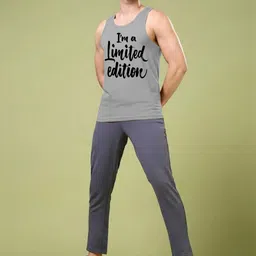 KIK33 Printed Cotton Scoop Neck Gym Vest image 3