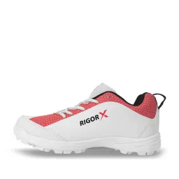 DSC Men's Rigor X White & Red Cricket Shoes image 1