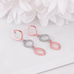 GIVA 925 Silver Rose Gold And Silver Enchanting Look Earrings for Women & Girls image 1