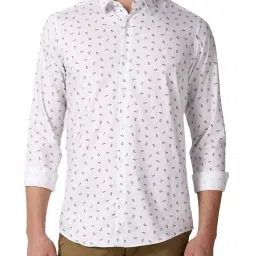 Simon Carter London White Printed Slim Fit Shirt image 1