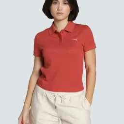 Puma Red Slim Fit Textured Polo T-Shirt image 1