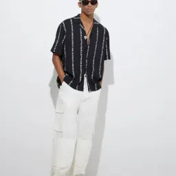 nuon men Nuon by Westside Black Printed Relaxed-Fit Shirt image 3