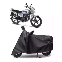Auto Pearl Polyester Two Wheeler Cover for Hero Splendor Plus (Grey)-image-79