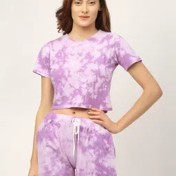 Rigo Lilac Printed Top and Short Set image 1