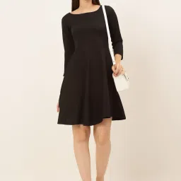 Jainish Black Regular Fit A-Line Dress image 4