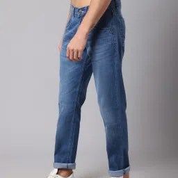 Cantabil Blue Regular Fit Lightly Washed Jeans image 3