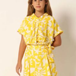 VERO MODA GIRL Yellow & White Printed Shirt-picture-45