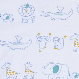 MiArcus Green, White & Blue Cotton 200 GSM Wraps (0-12 Month) - Set of 2 image 4