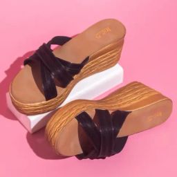 Inc.5 Women's Black Casual Wedges-picture-11