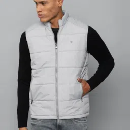 Allen Solly Grey Cotton Regular Fit Quilted Jackets image 1