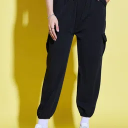 DIMPY GARMENTS Women Relaxed High-Rise Joggers Trousers-picture-28