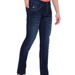 Cantabil Dark Blue Regular Fit Lightly Washed Jeans image 3