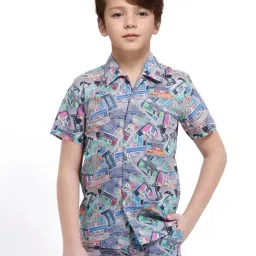 Rare Ones Boys Brown Cotton Printed Shirt-image-24