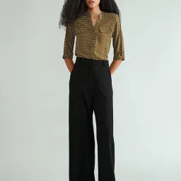 Cover Story Olive Polka Dot Shirt image 3