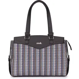 Zouk Luna Bombay Houndstooth Blue Jute Printed Shoulder Handbag image 3