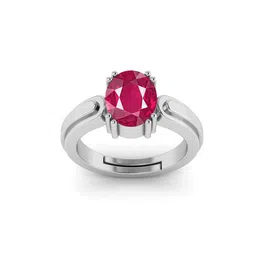 RRVGEM 9.25 Ratti Ruby Ring Silver Plated Adjustable Ring-picture-13
