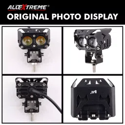 AllExtreme EXT20F2 LED Fog Light Spot Beam 20W Projector Lens Heavy Duty Waterproof Driving Lamp for Motorcycle Bike Car SUV (2 Pcs, Yellow & White) image 2