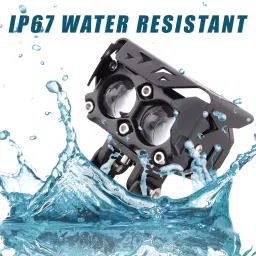 AllExtreme EXT20F2 LED Fog Light Spot Beam 20W Projector Lens Heavy Duty Waterproof Driving Lamp for Motorcycle Bike Car SUV (2 Pcs, Yellow & White) image 3