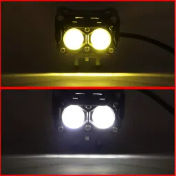 AllExtreme EXT20F2 LED Fog Light Spot Beam 20W Projector Lens Heavy Duty Waterproof Driving Lamp for Motorcycle Bike Car SUV (2 Pcs, Yellow & White) image 4